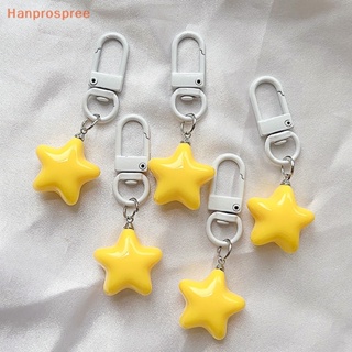 Hanprospree&gt; พวงกุญแจ จี้รูปดาวน่ารัก สีเหลือง สีชมพู สําหรับห้อยกระเป๋าเป้สะพายหลัง หูฟัง