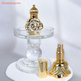 Hanprospree&gt; ขวดแก้วเปล่า ลายดอกกุหลาบ เติมได้ สีทอง 10 มล. สําหรับใส่เครื่องสําอาง