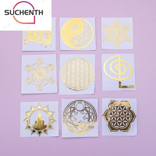 Suchenth สติกเกอร์โลหะ ทองแดง ลายดอกไม้ สีทอง สําหรับทําวัสดุ DIY