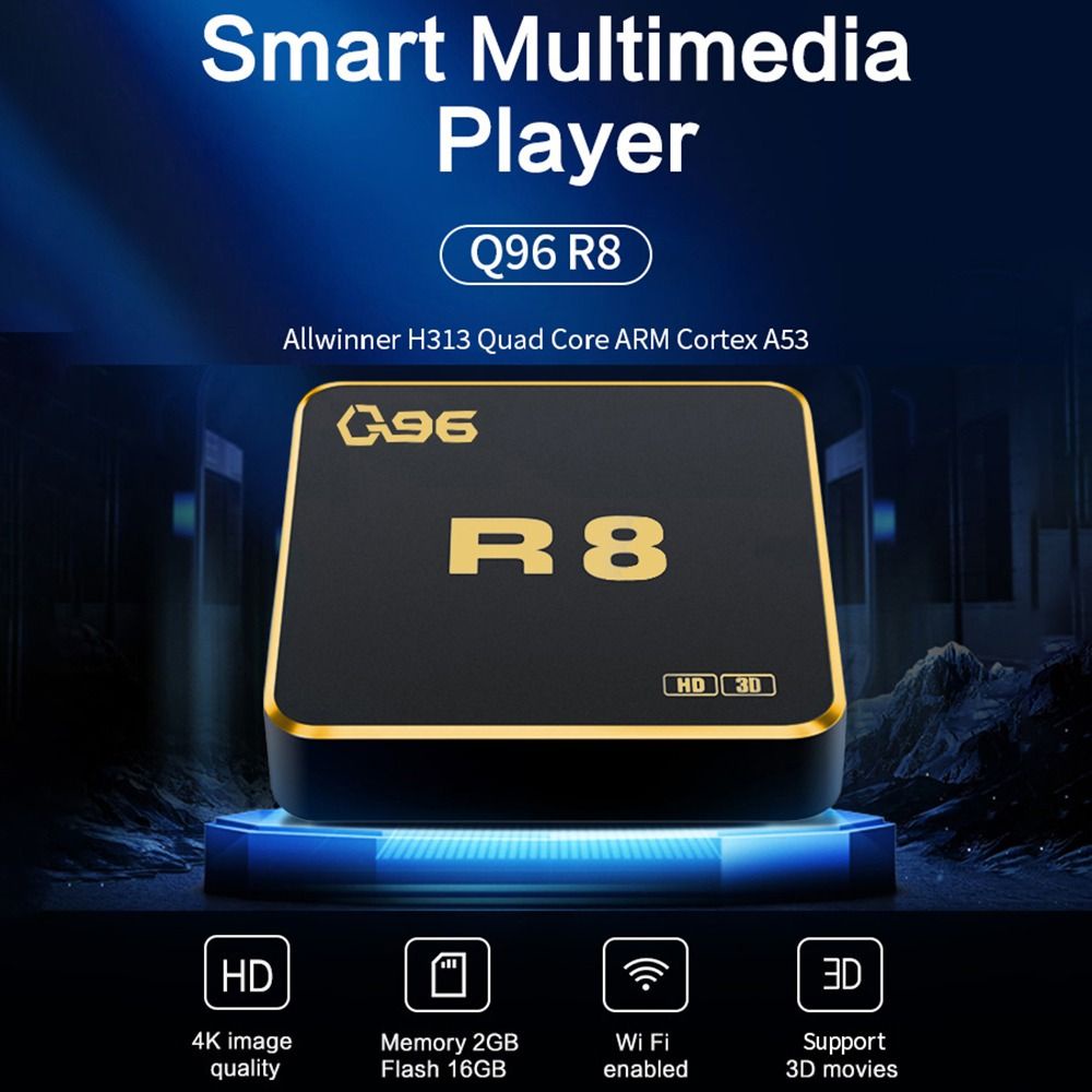Q96 R8 Android 10 กล่องสมาร์ททีวีAllWinner H313 Quad Core 2.4G 5G Dual WiFi 4K H.265 2GB 16GBชุดกล่อ