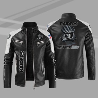 NFL RAIDERS football team custom jacket windbreaker outdoor sports leather long-sleeved thin section rainproof jacket