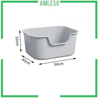 [Amleso] ถาดกระบะทรายแมว แบบเปิดด้านบน ทนทาน สําหรับสัตว์เลี้ยง แมว