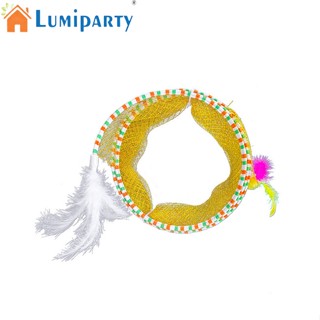 Lumiparty อุโมงค์ขนนก รูปตัว S พับได้ อุปกรณ์เสริม สําหรับสัตว์เลี้ยง แมว 2 ชิ้น