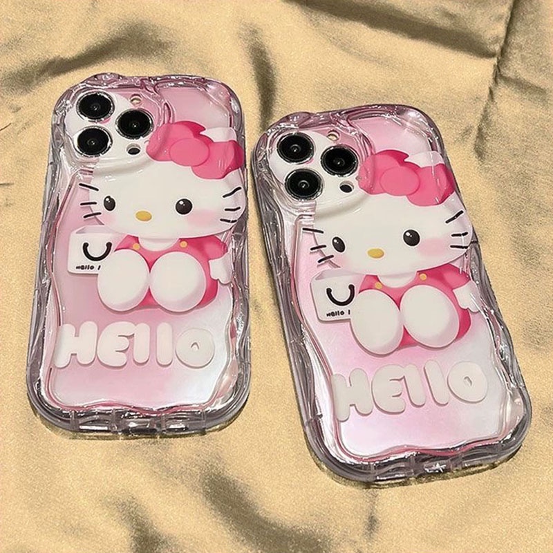เคสโทรศัพท์มือถือแบบนิ่ม ใส ลายการ์ตูนเฮลโลคิตตี้ สีชมพู สําหรับ Samsung Galaxy A10 A11 A12 A13 A14 A20 A30 A20S A21S A22 A23 A24