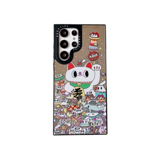 เคส Samsung Galaxy S22 Ultra S23+ โทรศัพท์มือถือแบบนิ่ม กันกระแทก ลายแมวกวักโชคโตเกียว【Love in Tokyo Fortune Cat 】 สําหรับ