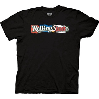 เสื้อยืดแขนสั้นRipple Junction Rolling Stone Magazine Cut Out Collage Crew T-ShirtS-5XL