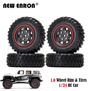 4Pc 1.0 "ลูกยางพลาสติกมินิติดตามขอบและยางสำหรับ 1/24 RC Car Axial SCX24 90081 Chevrolet Mini / Mini Car