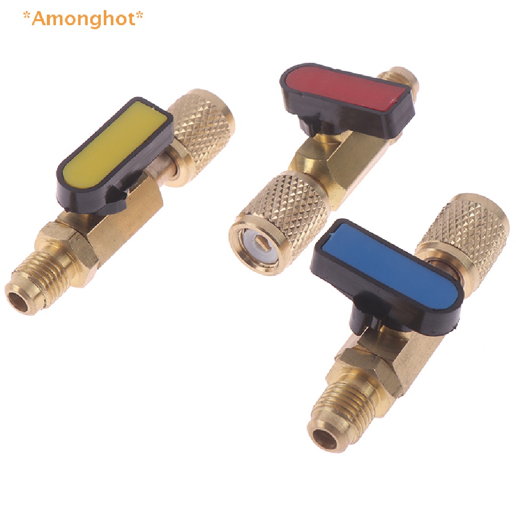 Amonghot> ใหม่ วาล์วบอลตรง 1/4 นิ้ว ตัวผู้ ไป 1/4 นิ้ว SAE ตัวเมีย ชาร์จ AC สําหรับตู้เย็น R22