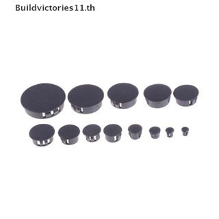 Buildvictories11 จุกปิดปลายท่อ พลาสติก ทรงกลม สีดํา 4 ชิ้น ต่อล็อต