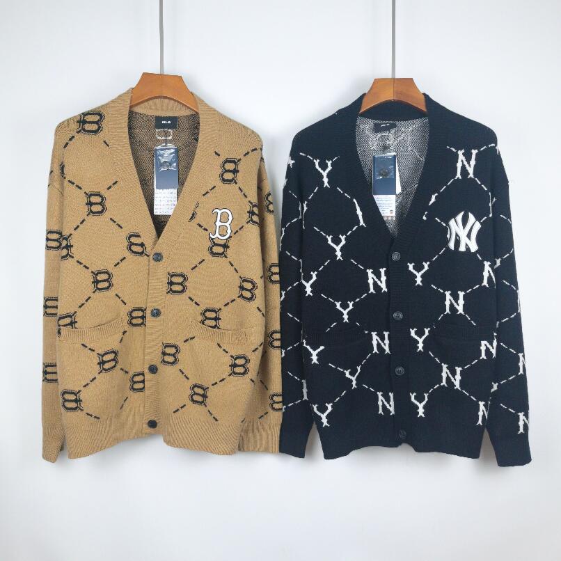 ❀ [พร้อมส่ง]  เสื้อMlb NY เสื้อกันหนาว คาร์ดิแกน แขนยาว ผ้าฝ้าย ปักลายตัวอักษร