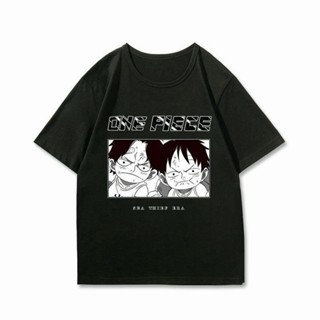 One Piece Luffy เสื้อเชิ้ตแขนสั้นดีไซน์เก๋ ผ้านุ่มสุดๆ พิมพ์ลายชัดเจน