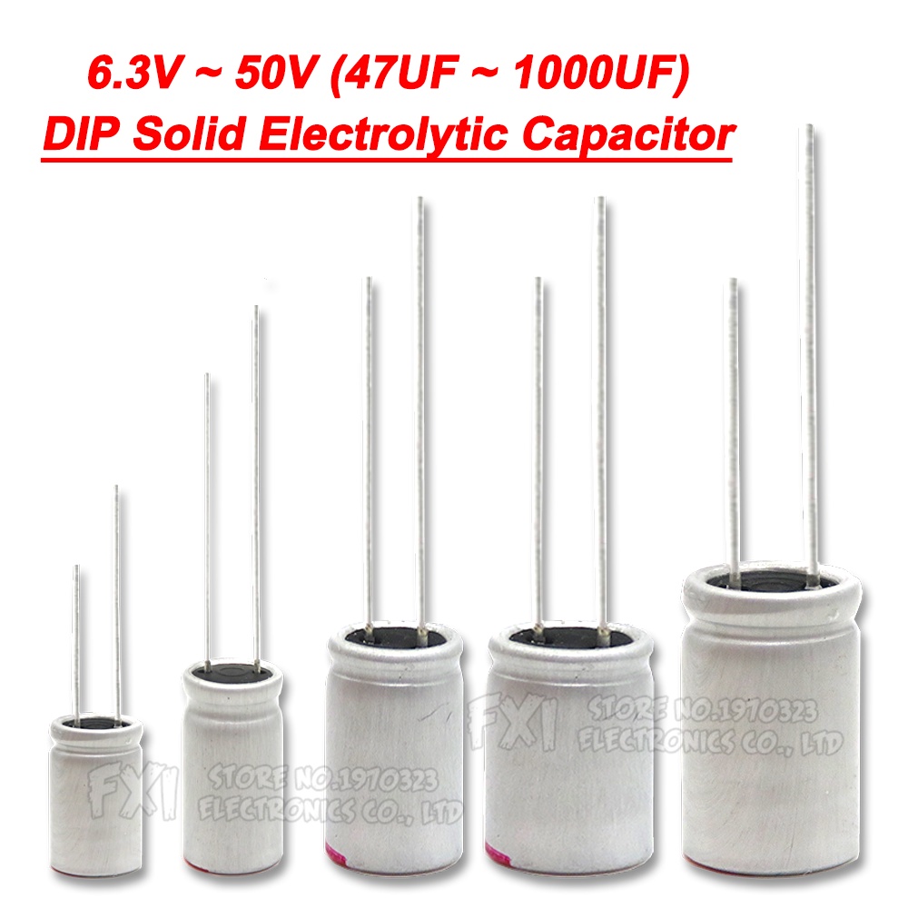 ตัวเก็บประจุไฟฟ้า 6.3V 10V 16V 25V 35V 50V 100UF DIP 150UF 220UF 270UF 330UF 470UF 560UF 680UF 820UF