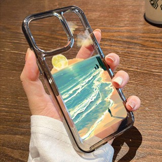 เคสโทรศัพท์มือถือ ลายการ์ตูนชายหาด พระอาทิตย์ตก สําหรับ Apple Iphone 14promax 14pro 13 12p 11 x