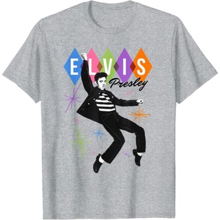 เสื้อยืดแขนสั้น ผ้าฝ้าย 100% พิมพ์ลาย Elvis Presley Official Dancing Star แบบหนา พรีเมี่ยม แฟชั่นสําหรับผู้ชาย และผู้หญิ