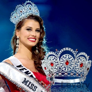 Levery Miss Universe มงกุฎเพชร เพทาย ทรงกลม ขนาดใหญ่ ปรับได้ สําหรับสะสม