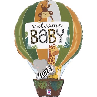 Grabo ลูกโป่งฟอยล์ ลายสัตว์ป่า Welcome Baby 30 นิ้ว (1 ชิ้น)