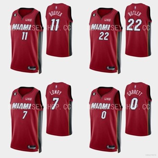 เสื้อกีฬาบาสเก็ตบอล ลาย NBA Jersey Miami Heat Butler Carrett Lowry Bouyea น่ารัก พลัสไซซ์ สําหรับทุกเพศ 22-23