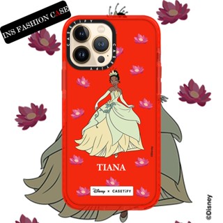 Casetify X Disney Princess TIANA เคสใส สีแดง กันกระแทก สําหรับ iPhone 14 13 12 11 Pro MAX IX XS MAX XR 6 6s 7 8 Plus