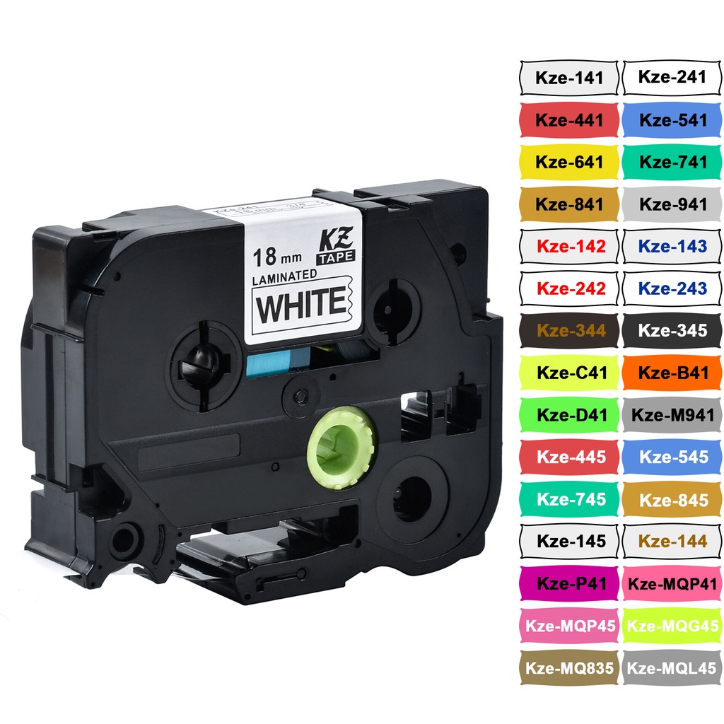 1 ชิ้นหลากสี 18 มม.* 8 ม. TZe-241 TZe-141 Tze 541 741 Tze441 tze-345 เทปสําหรับ Brother Label Tape P