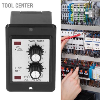 Tool Center 60S รีเลย์จับเวลาคู่ คอยล์ทองแดง สีเงิน สัมผัสกับเวลาหน่วงเวลา Ac220V