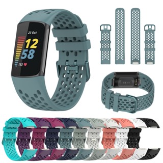 สายนาฬิกาข้อมือซิลิโคน ระบายอากาศ สําหรับ Fitbit Charge 5 Smart Watch Fit Bit Charge 5