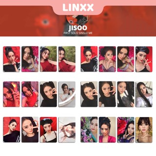 Linxx อัลบั้มโปสการ์ด ลายศิลปินเกาหลี Jisoo Solo สีดํา สีชมพู 4 ชิ้น