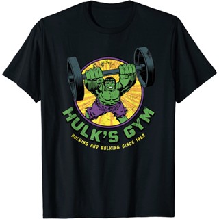 เสื้อยืดคอกลม แขนสั้น ผ้าฝ้าย 100% พิมพ์ลาย Marvel Superhero HULK HULK สําหรับผู้ชาย