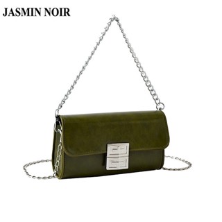 Jasmin NOIR กระเป๋าสะพายไหล่ หนัง PU แต่งสายโซ่โลหะ ขนาดเล็ก แฟชั่นสําหรับสตรี