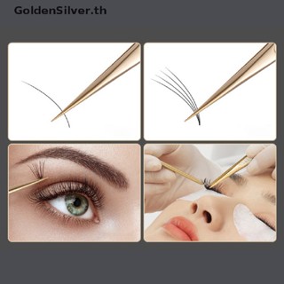 Goldensilver แหนบต่อขนตาปลอม สเตนเลส ทรงโค้ง สีเงิน TH