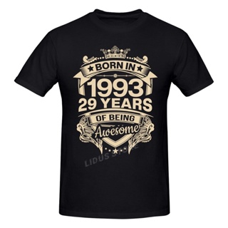 Born In 1993 29 Years For 29th Birthday Gift T shirt Gildan T-shirt 100% Cotton Gildan brand เสื้อยืดคอกลม