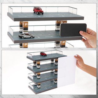 [Lszcx6l] โมเดลรถยนต์ สเกล 1/64 4 ชั้น สําหรับเก็บสะสม ของขวัญ