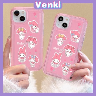 VENKI - Case สำหรับ iPhone 14 Pro Max Soft TPU Jelly Airbag Case น่ารักการ์ตูนป้องกันกล้องกันกระแทกสำหรับ iPhone 14 13 12 11 Plus Pro Max 7 Plus X XR