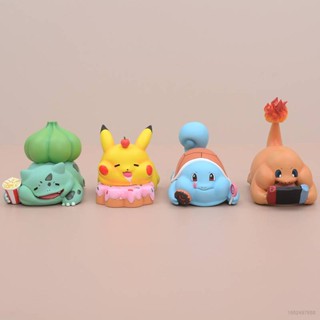 โมเดลฟิกเกอร์ Pokemon Fat Otaku Series Pikachu Squirtle Charmander Bulbasaur ของเล่นสําหรับเด็ก