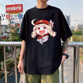 POPULAR QZGenshin Impact T Shirt Aesthetics Hu Tao Kawaii Cartoon Tshirts 2023 Y2K_03