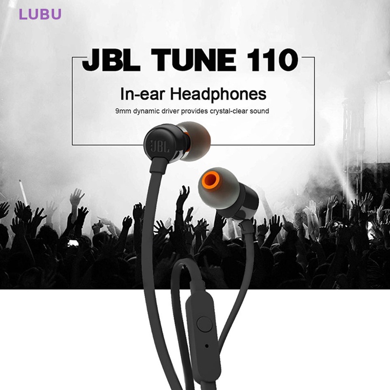 Lubu JBL TUNE 110 ใหม่ หูฟังสเตอริโอ แบบมีสาย 3.5 มม. T110 เสียงเบสหนัก สําหรับเล่นกีฬา