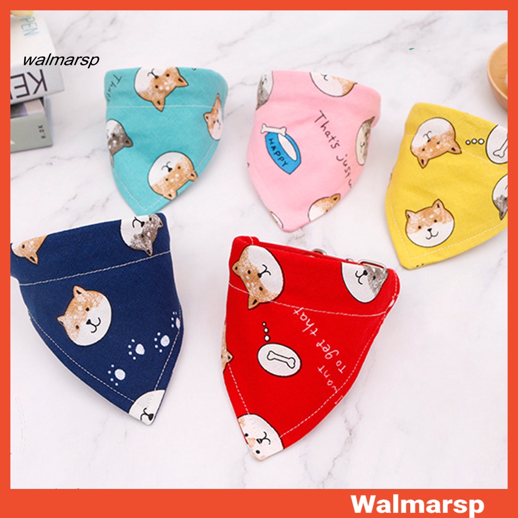 WSP WSP| สัตว์เลี้ยงน้ําลายเอี๊ยมการ์ตูนพิมพ์ปรับผ้าฝ้ายสุนัข ผูกคอ ผ้าขนหนูสโลบเบอร์สําหรับงานปาร์ต