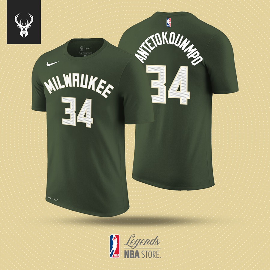 GOOD TYเสื้อยืด ลายบาสเก็ตบอล Nba Milwauke BUCKS 34 Giannis Antetokounmpo
