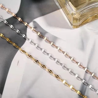 สร้อยคอโซ่ เหล็กไทเทเนียม ชุบทอง 18K หรูหรา diy
