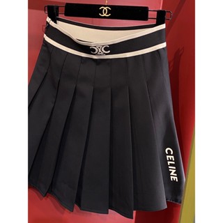 ♥ เช็คสินค้าก่อนสั่ง CELINE MINI SKIRT กระโปรง อัดพลีท ผ้าสวยมาก มีซับในกางเกง เซลีน ซีลีน