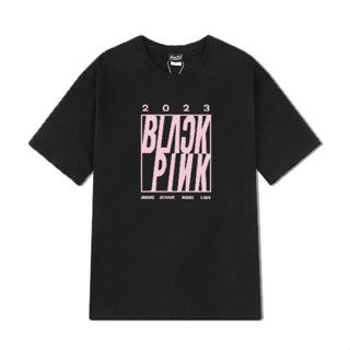 เสื้อยืดผ้า  BLACKPINK 2023 Coachella Merch Cotton T-shirt  KPOP