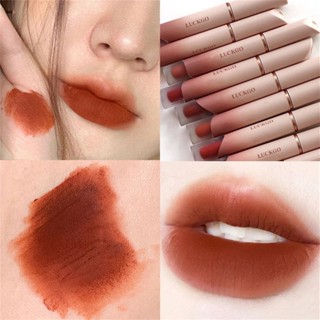 ลิปสติกเกาหลีสีแดงน้ำตาลตุ่นสีอิฐ2.1gไม่หลุดง่ายกันน้ำ ติดทนนานLipstickเครื่องสำอาง, ลิปสติก