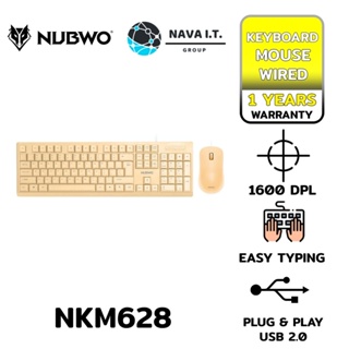 COINSคืน15%⚡FB9JMZV6⚡ NUBWO NKM628 YELLOW KEYBOARD+MOUSE WIRED COMBO SET คีย์ไทย/อังกฤษ รับประกัน 1ปี