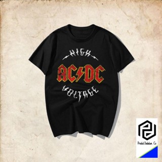 พร้อมส่ง ผ้าฝ้ายบริสุทธิ์ ACDC High Voltage (D) Kaos Band ACDC  Kaos Musik ACDC kaos big size baju ACDC  kaos pria  kao