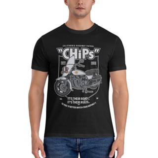 เสื้อยืดลําลอง แขนสั้น พิมพ์ลาย Highway Patrol Chips ขนาดใหญ่ ลดราคา สําหรับขี่รถจักรยานยนต์