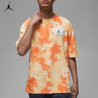 Air Jordan เสื้อยืดแขนสั้นลําลอง ผ้าฝ้าย สีมัดย้อม สําหรับผู้ชาย และผู้หญิง DX9584