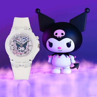 SANRIO Hq2 Kulomi นาฬิกาข้อมือดิจิทัล สายซิลิโคน มีไฟกระพริบ อิเล็กทรอนิกส์ น่ารัก สําหรับเด็กนักเรียน QH2