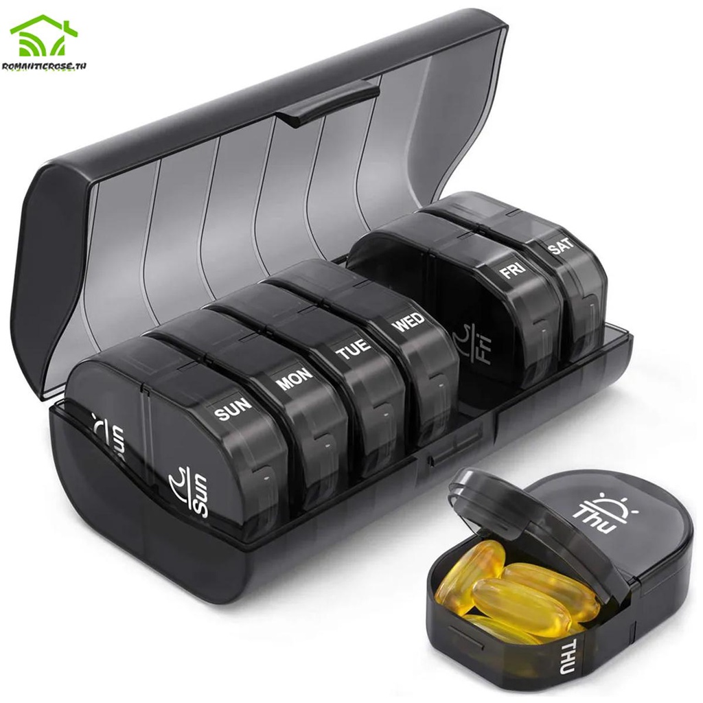 2 ชิ้น กล่องยา 7 วัน ขนาดใหญ่ แบบพกพา ใช้ซ้ําได้ พร้อมช่องใส่ยา 14 ช่อง ทนทาน สําหรับวิตามิน