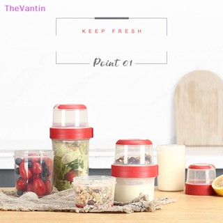 Thevantin 2 ชั้น สลัด ไป คัพ ผลไม้ น้ําสลัด ซีเรียล อาหาร ถ้วย แบบพกพา ของดี