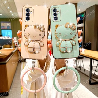 เคสโทรศัพท์มือถือ แบบนิ่ม พร้อมขาตั้งกระจก และสายคล้อง สําหรับ Samsung Galaxy A24 LTE M54 5G 4G A24 A24