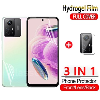 3in1 ฟิล์มไฮโดรเจลนิ่ม กันรอยหน้าจอกล้อง ด้านหลัง แบบใส สําหรับ Xiaomi Redmi Note 12 12s 12Turbo 12Pro 12ProPlus 4G 5G